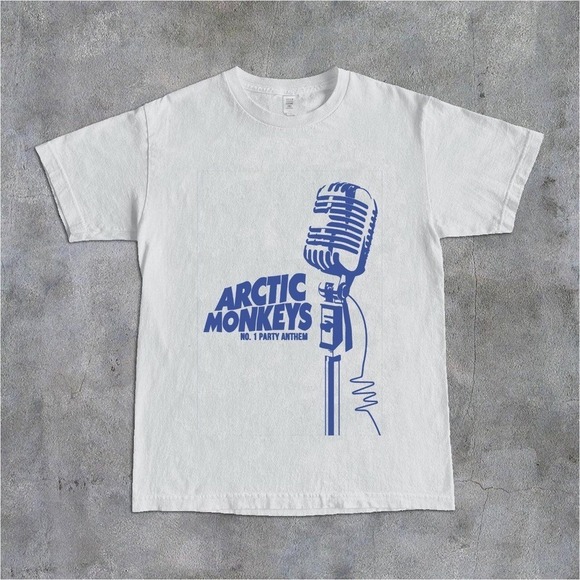 Retro Graphic Arctic Monkeys Mic Tshirt - Picture 1 of 4